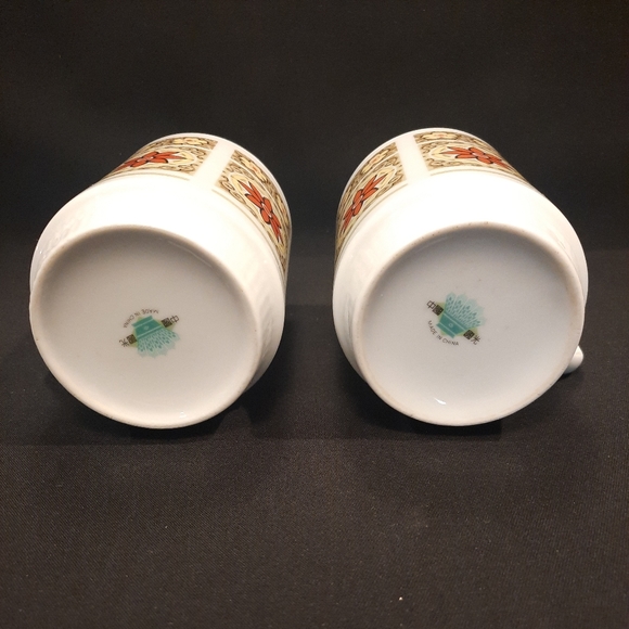 Vintage Boho Floral Ceramic Coffee Tea Mug Set ~ China - Picture 10 of 11